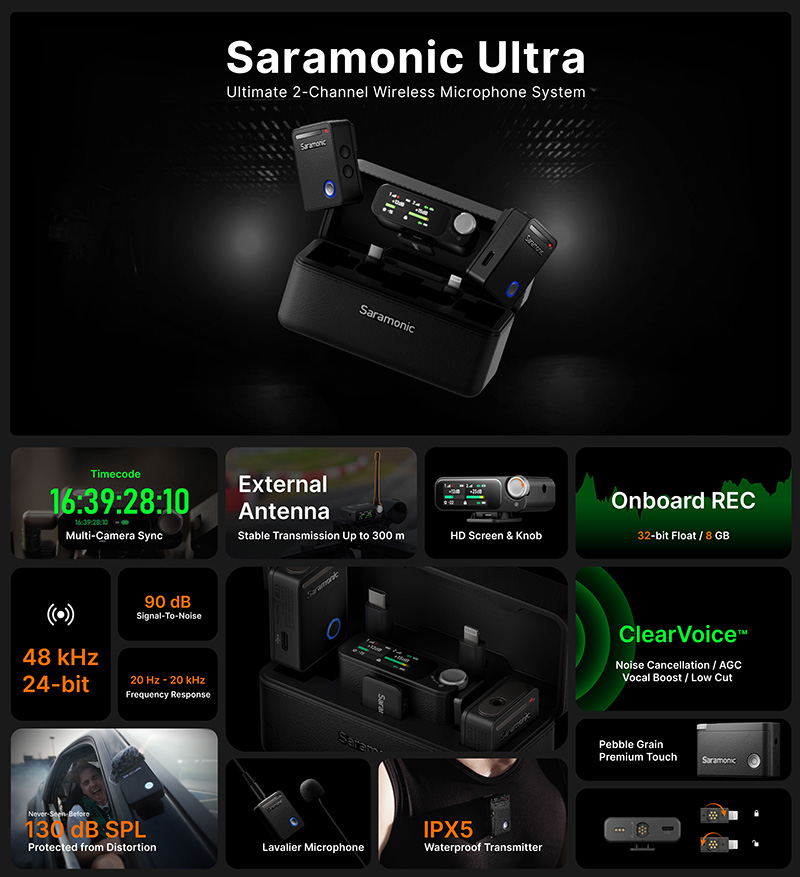 Saramonic ultra wireless microphone